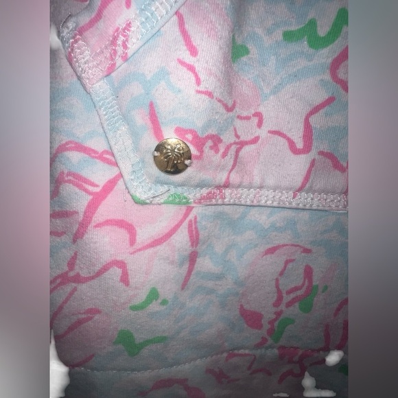 Lilly Pulitzer Skipper Popover Quarter Zip Lobstah Roll Spa Blue Tropical Small - Picture 5 of 6